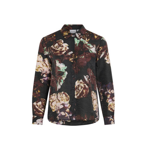 VILA gebloemde blouse zwart afbeelding