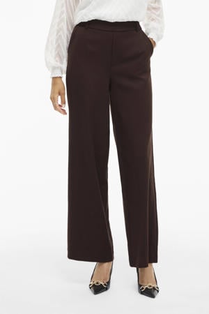 wide leg high waist casual broek