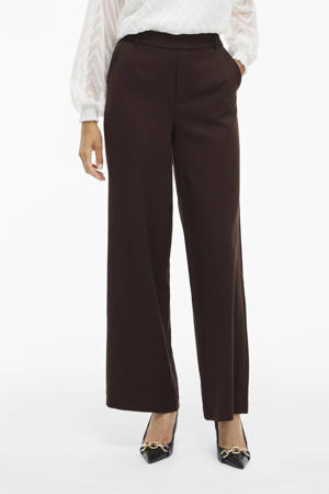 wide leg high waist casual broek