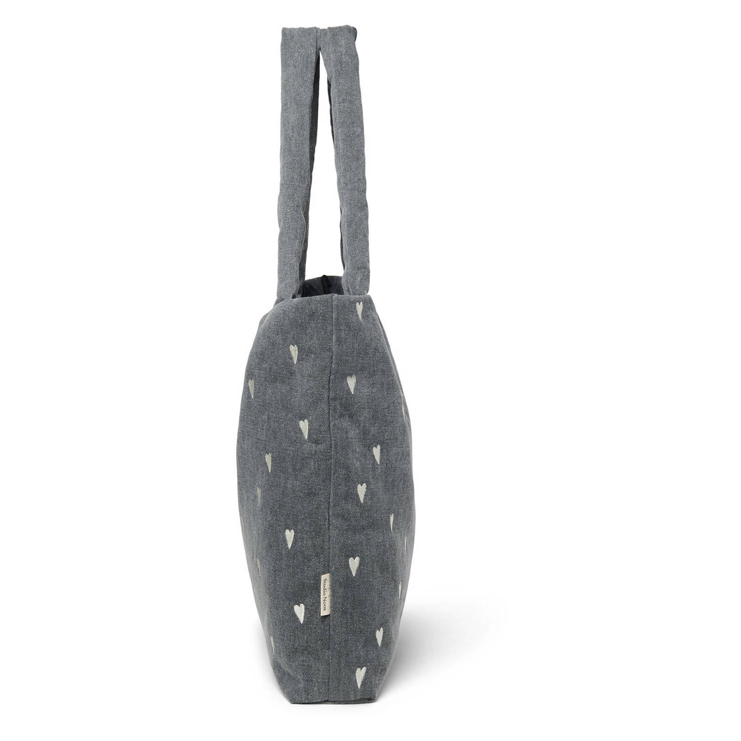 Studio Noos luiertas Denim Hearts Mom Bag grijs