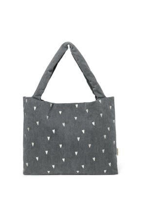 luiertas Denim Hearts Mom Bag grijs
