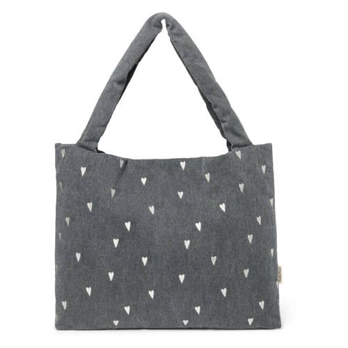 Studio Noos luiertas Denim Hearts Mom Bag grijs afbeelding