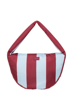 crossbody tas Bold Stripe bordeauxrood/lichtblauw