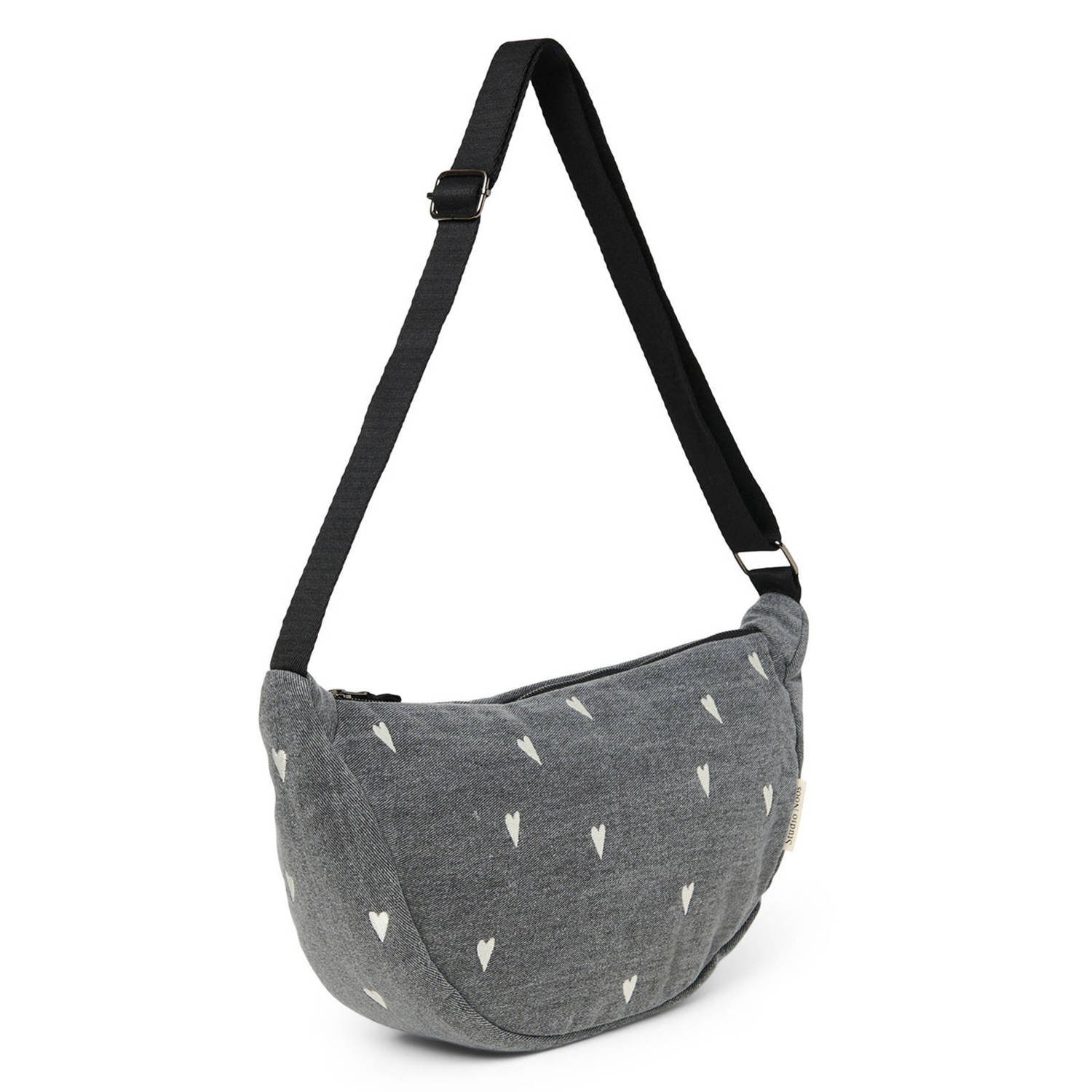 Studio Noos denim crossbody tas Denim Heart grijs