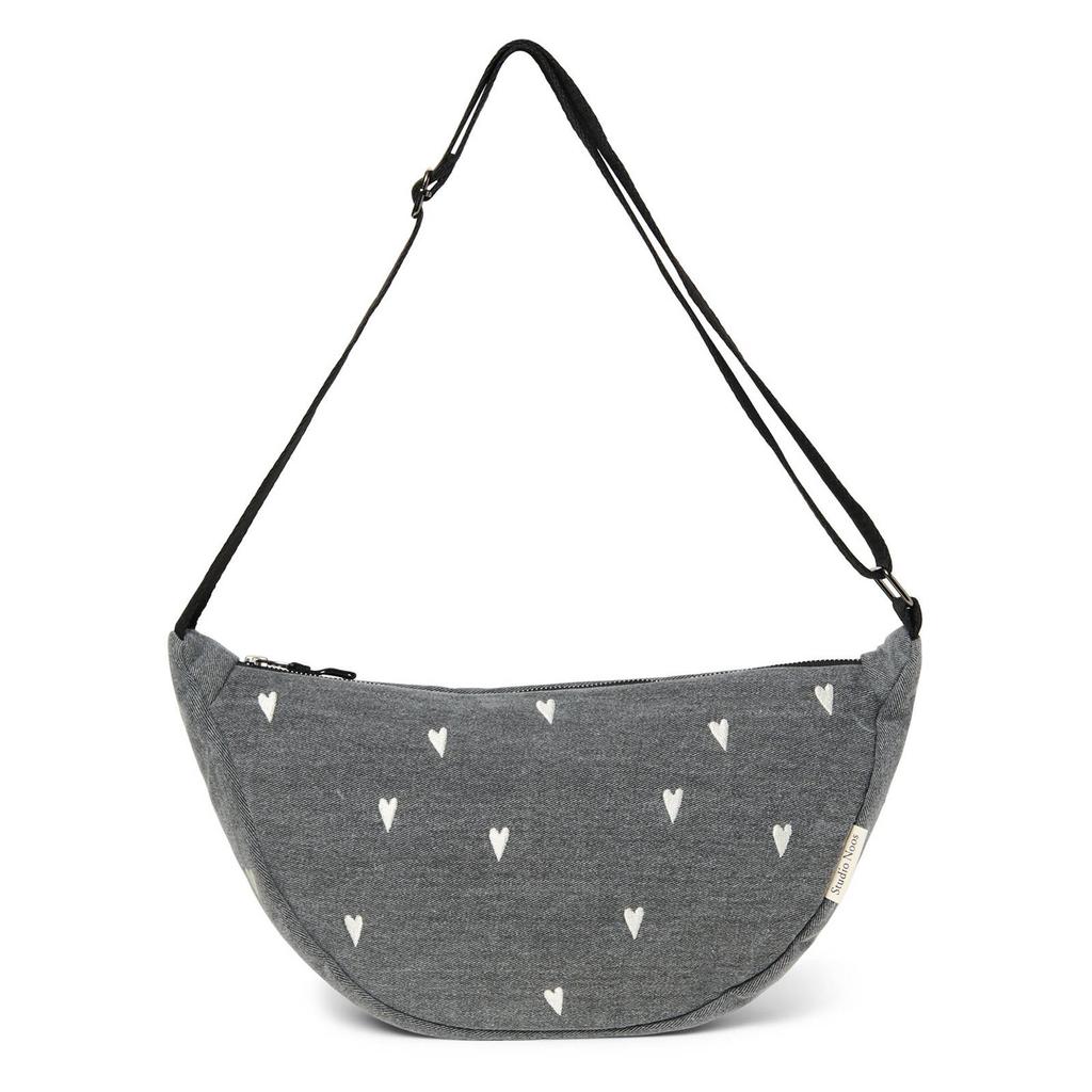 Studio Noos denim crossbody tas Denim Heart grijs