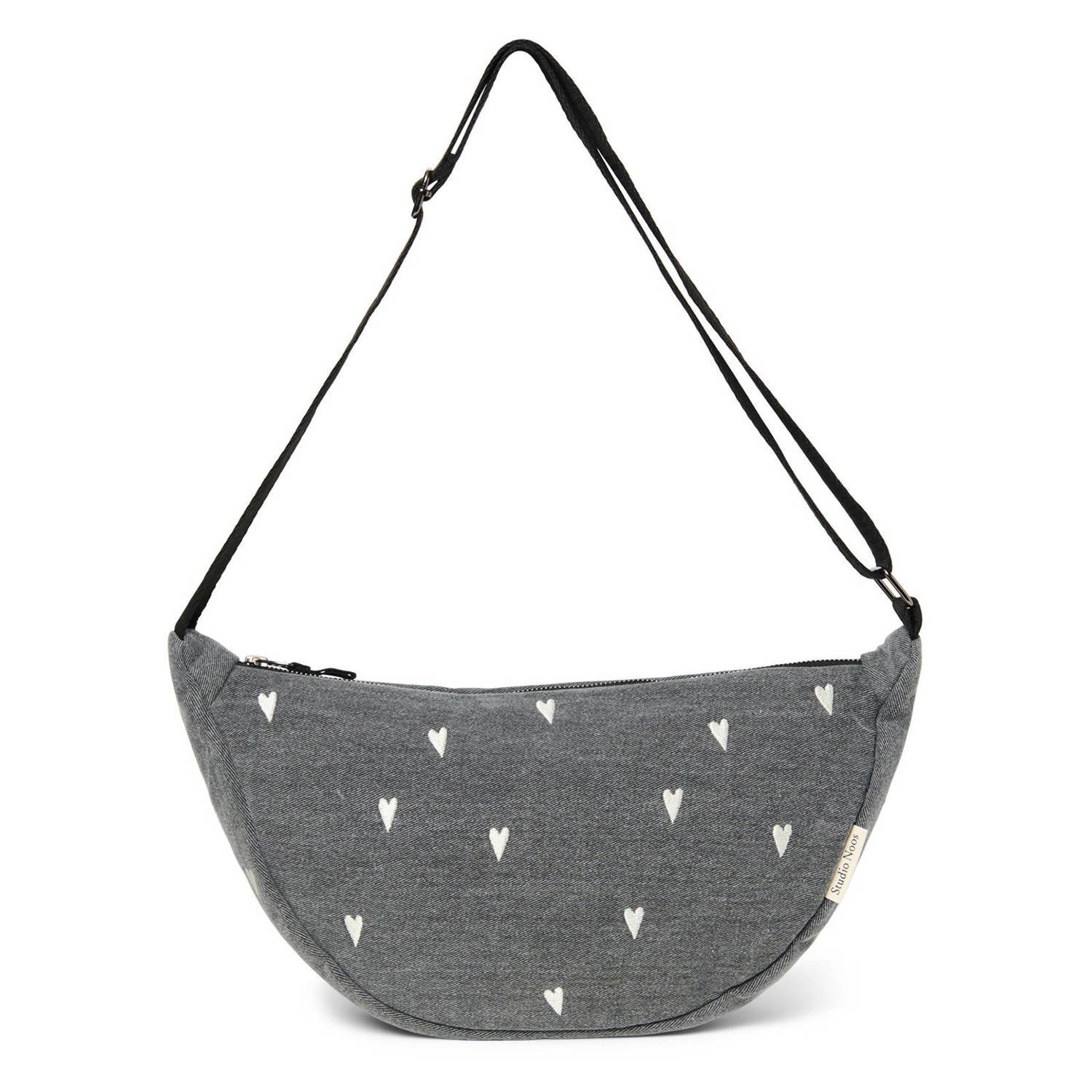 Studio Noos denim crossbody tas Denim Heart grijs