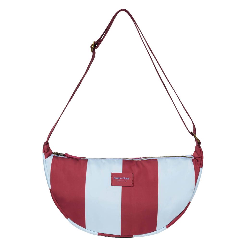 Studio Noos crossbody tas Bold Stripe bordeauxrood/lichtblauw