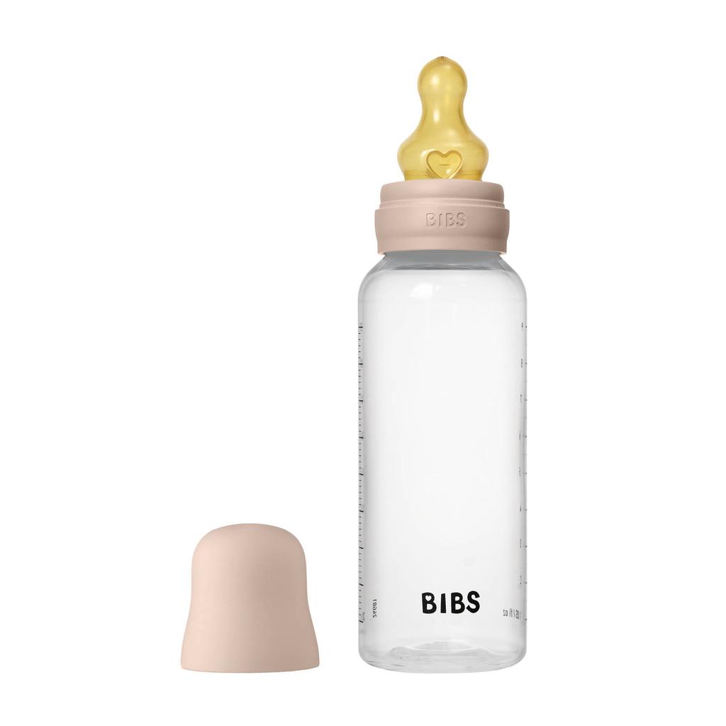 BIBS Babyfles 270 ml - Blush - met latex speen en opvouwbare trechtertje