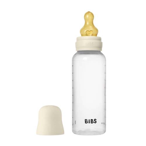 BIBS Babyfles 270 ml - Ivory - met latex speen en opvouwbare trechtertje afbeelding