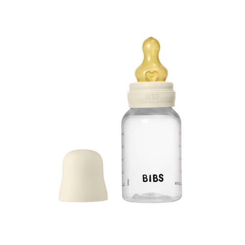 BIBS Babyfles 150 ml - Ivory - met latex speen en opvouwbare trechtertje afbeelding