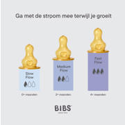 thumbnail: BIBS Glazen Babyfles - 240 ml - Blush - met latex speen en opvouwbare trechtertje