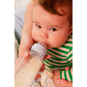 thumbnail: BIBS Glazen Babyfles - 240 ml - Ivory - met latex speen en opvouwbare trechtertje