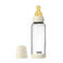 BIBS Glazen Babyfles - 240 ml - Ivory - met latex speen en opvouwbare trechtertje