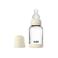 BIBS Glazen Babyfles - 120 ml - Ivory - met silicone speen en opvouwbare trechtertje