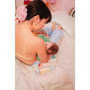 thumbnail: BIBS Glazen Babyfles - 120 ml - Sage - met latex speen en opvouwbare trechtertje