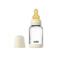 BIBS Glazen Babyfles - 120 ml - Ivory - met latex speen en opvouwbare trechtertje