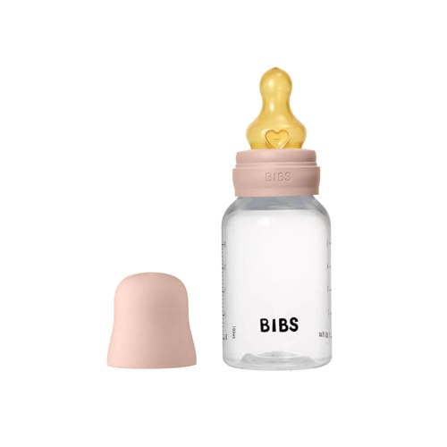 BIBS Babyfles 150 ml - Blush - met latex speen en opvouwbare trechtertje afbeelding