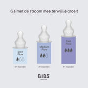 thumbnail: BIBS Glazen Babyfles - 120 ml - Blush - met silicone speen en opvouwbare trechtertje