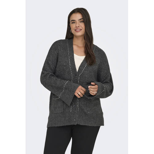 ONLY CARMAKOMA vest antraciet gebreid afbeelding