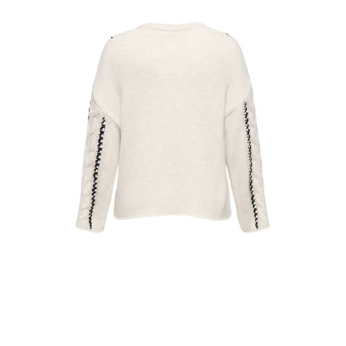 ONLY CARMAKOMA gestreepte trui beige afbeelding