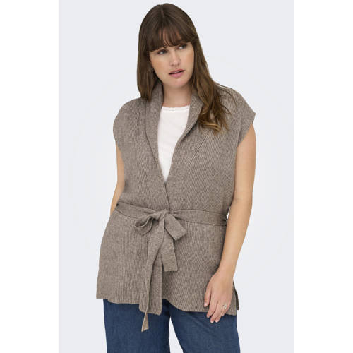 ONLY CARMAKOMA gilet beige gebreid afbeelding