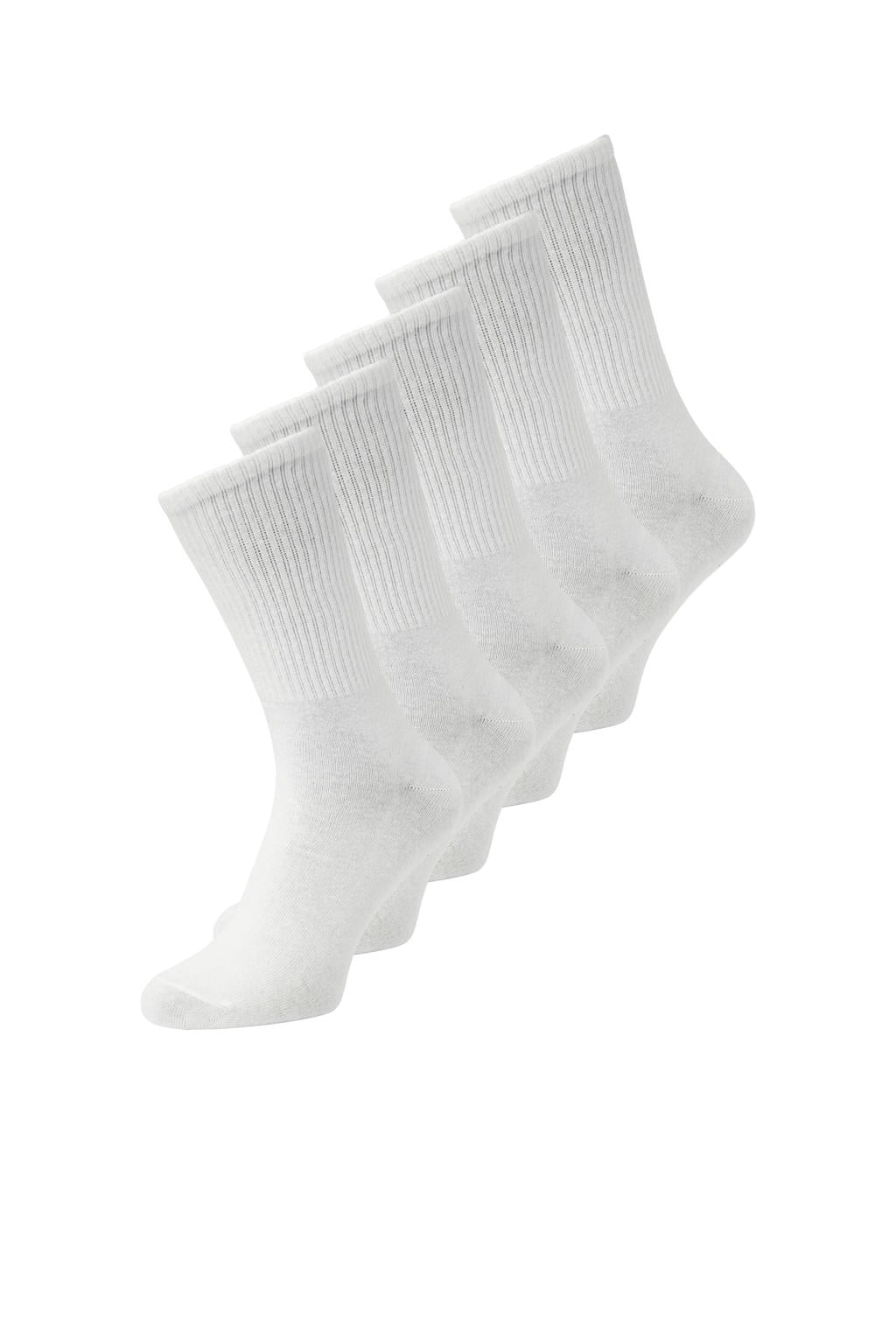 JACK & JONES sokken JACBASIC - wit (set van 5)