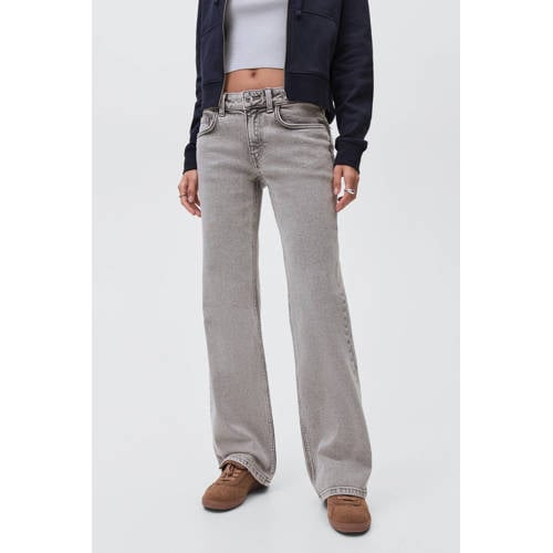 MANGO TEEN low waist straight leg jeans grey denim afbeelding