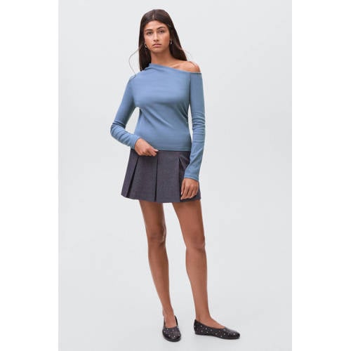 MANGO TEEN off shoulder top lichtblauw afbeelding