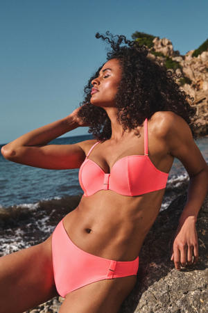 voorgevormde halter bikinitop Cassie koraalrood