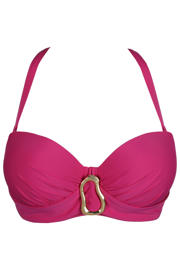 thumbnail: PrimaDonna Twist Uvita voorgevormde strapless beugel bikinitop - fuchsia