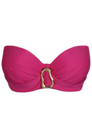 thumbnail: PrimaDonna Twist Uvita voorgevormde strapless beugel bikinitop - fuchsia