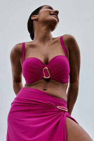 Uvita voorgevormde strapless beugel bikinitop - fuchsia