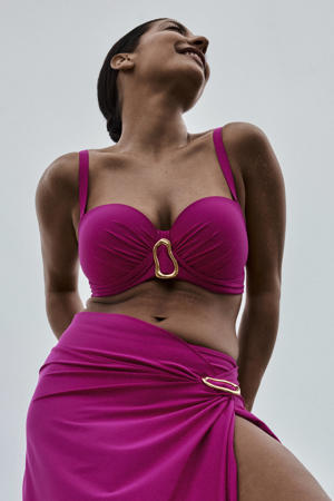 Uvita voorgevormde strapless beugel bikinitop - fuchsia