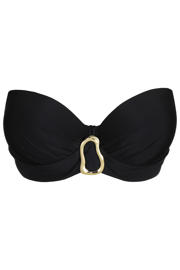 thumbnail: PrimaDonna Twist Uvita voorgevormde strapless beugel bikinitop - zwart