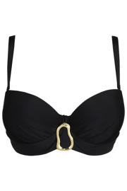 thumbnail: PrimaDonna Twist Uvita voorgevormde strapless beugel bikinitop - zwart