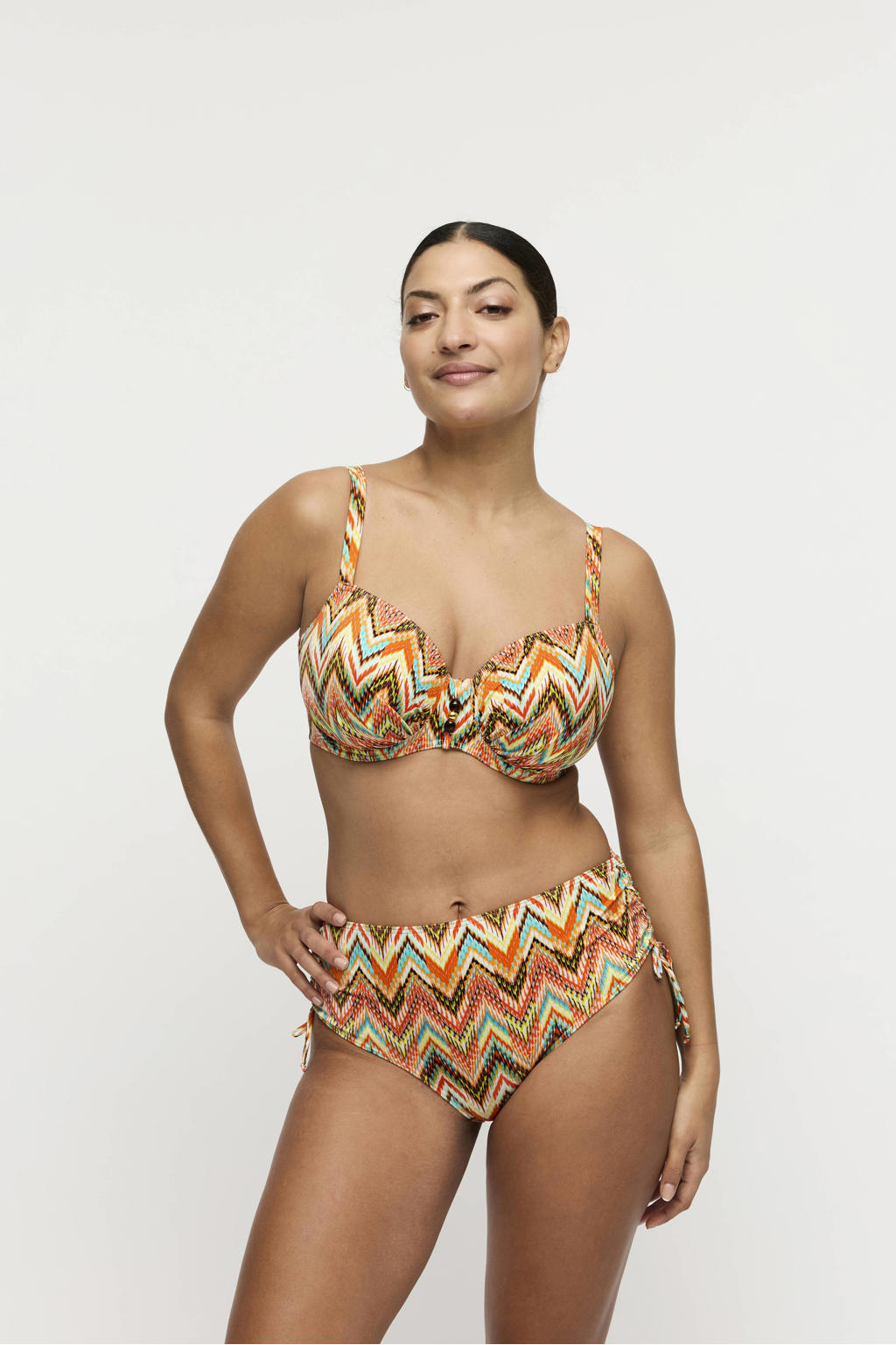 PrimaDonna high waist bikinibroekje oranje/meerkleurig