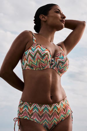 high waist bikinibroekje oranje/meerkleurig