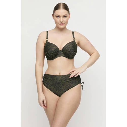 PrimaDonna high waist bikinibroekje Ratjada met lurex donkergroen afbeelding