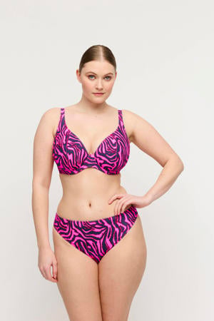 brazilian bikinibroekje Malabo roze/donkerblauw