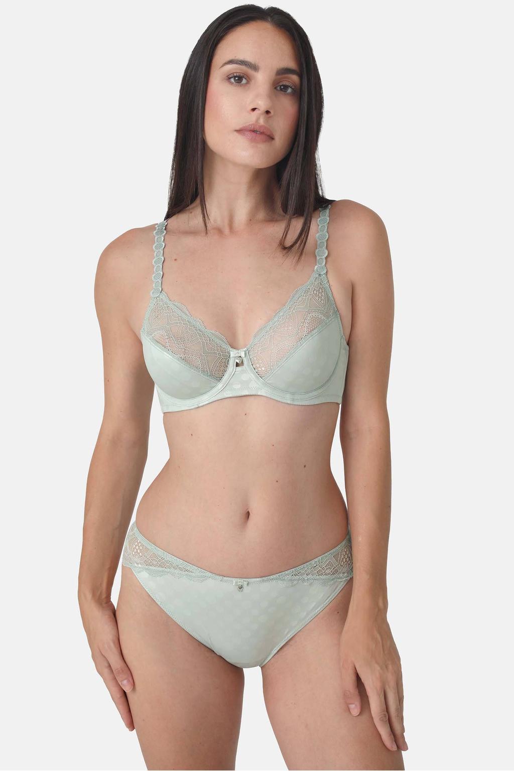 Sassa Mode slip Dot & Blossom lichtgroen