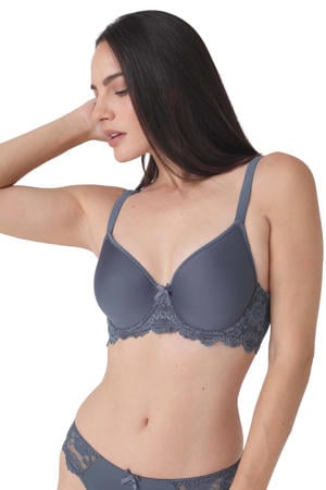 voorgevormde beugelbh Classic Lace grijsblauw