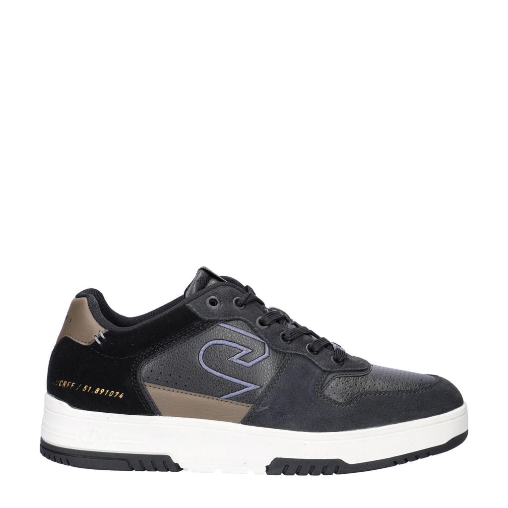 Zwarte heren Cruyff Royal C+ sneakers van suède en imitatieleer met veters