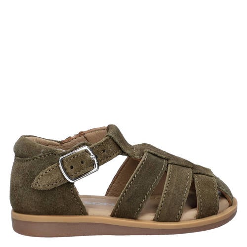 Nelson Kids suède sandalen kaki