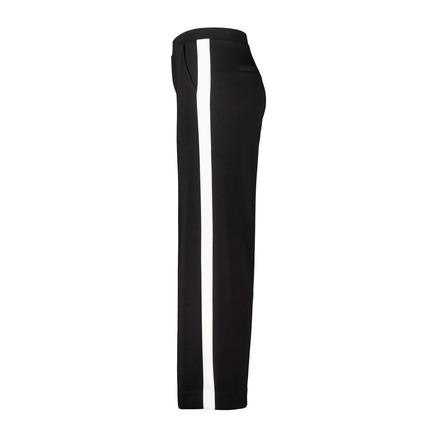 MS Mode wide leg regular waist broek zwart