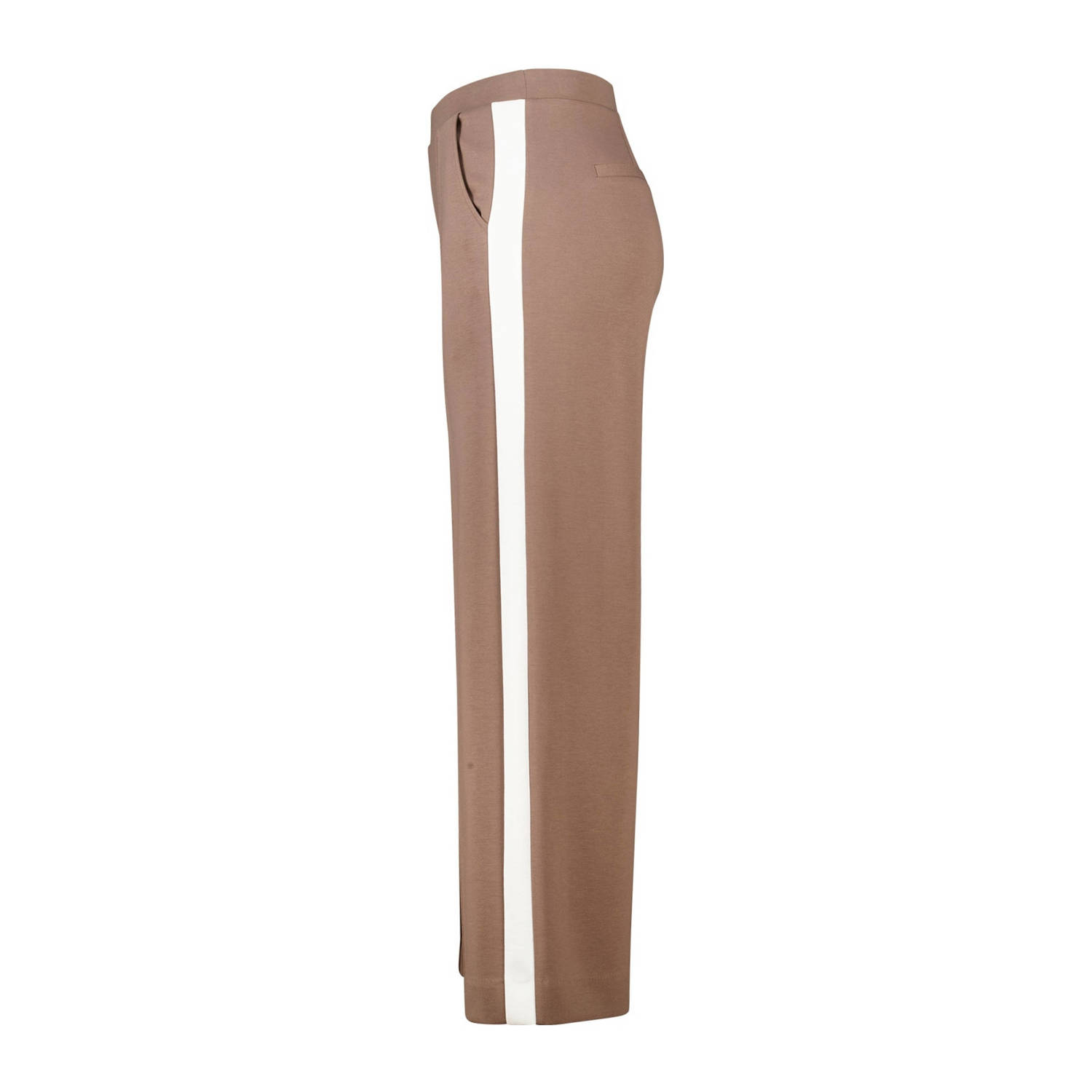 MS Mode wide leg regular waist broek zand