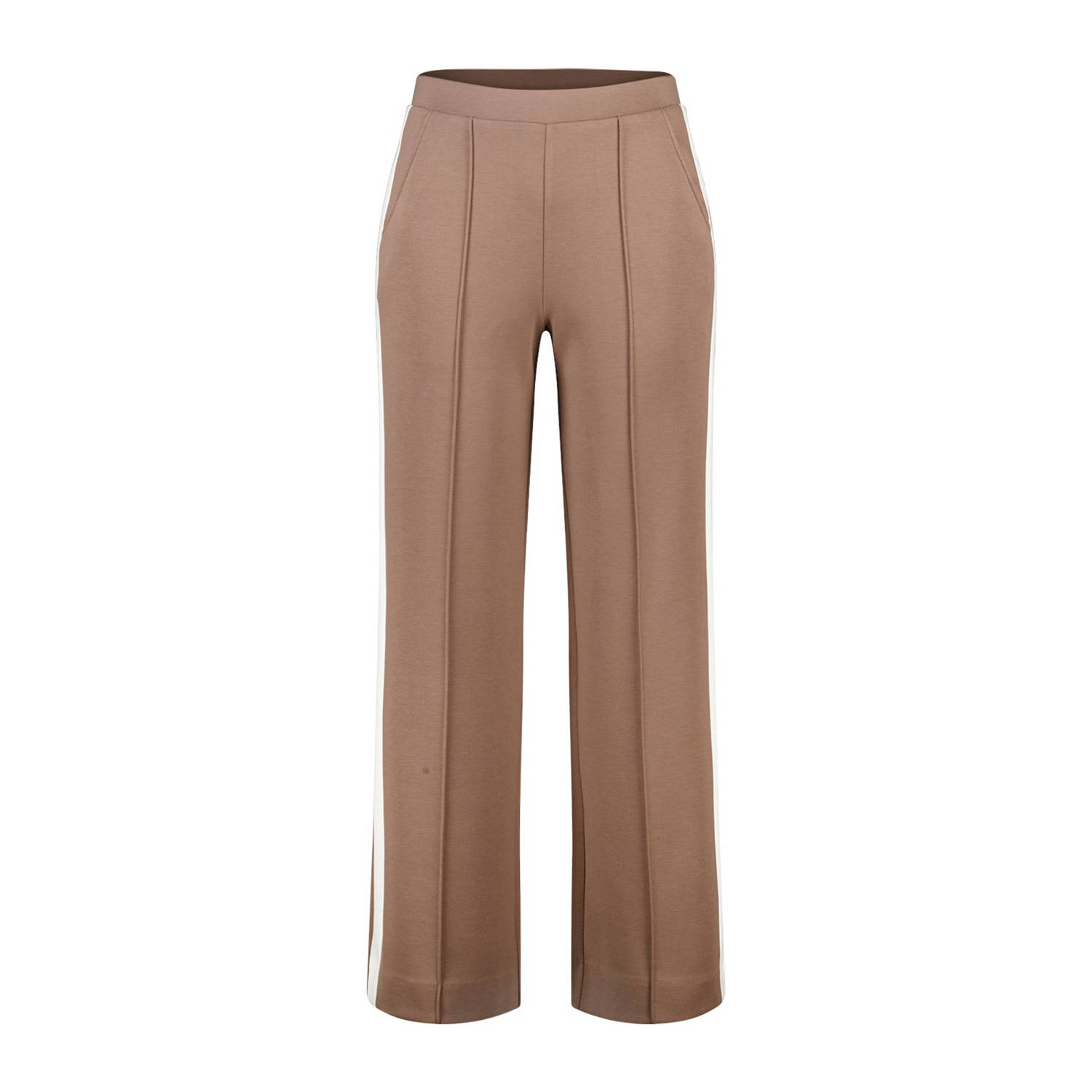 MS Mode wide leg regular waist broek zand