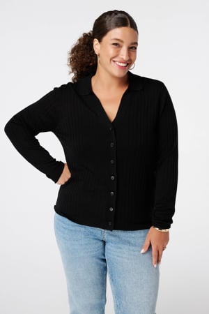 cardigan zwart fijn gebreid