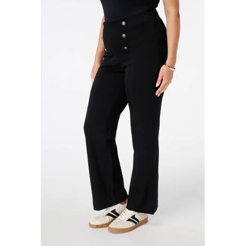 MS Mode wide leg high waist broek zwart afbeelding