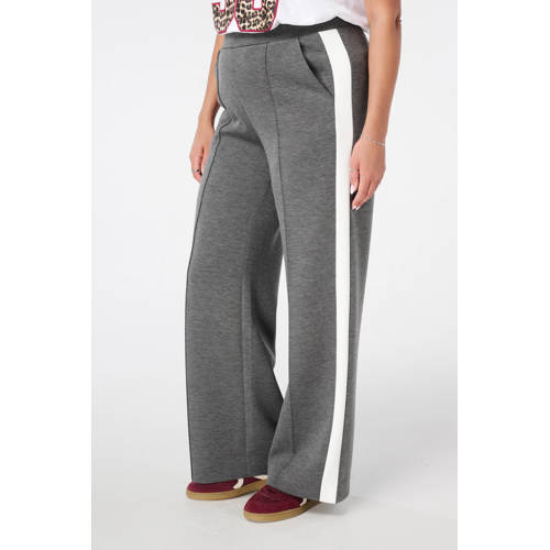 MS Mode wide leg regular waist broek grijs afbeelding