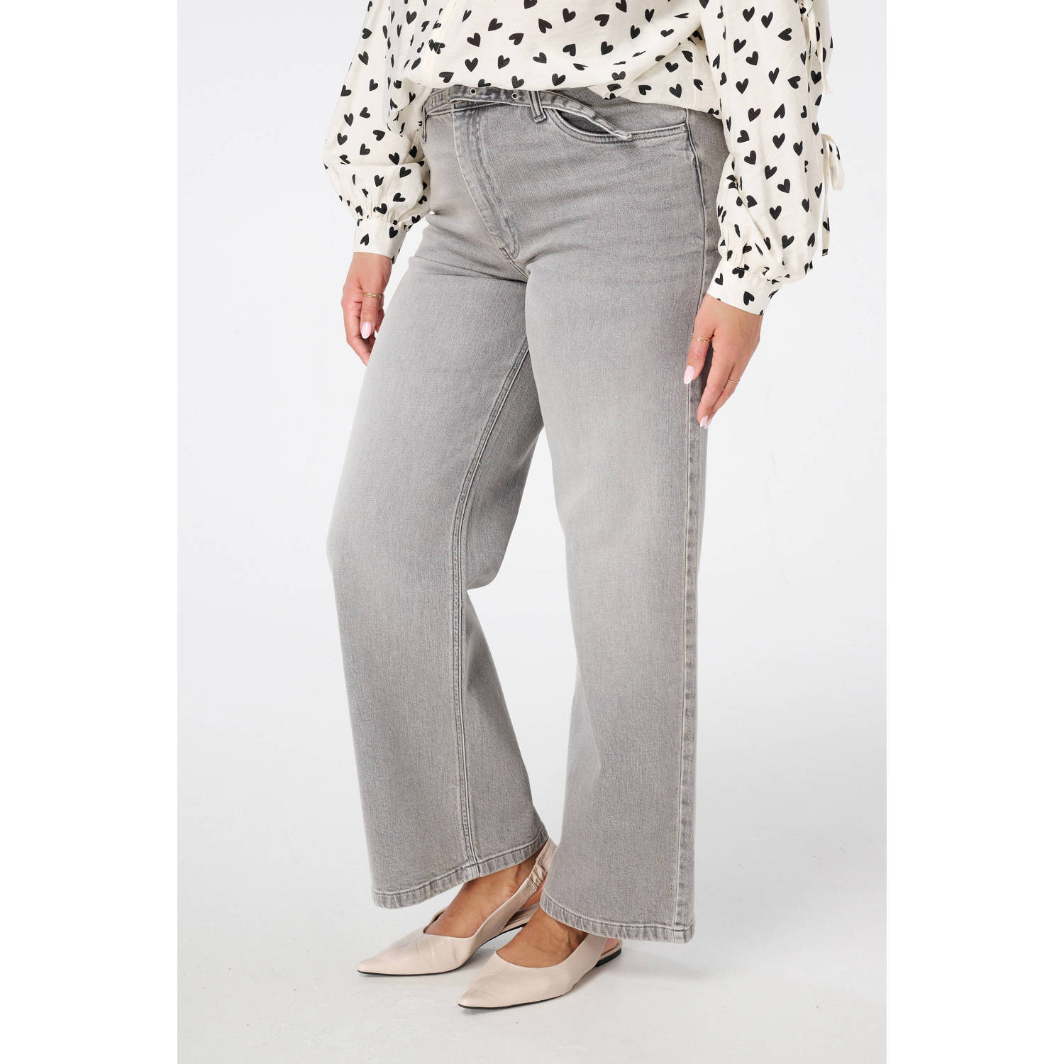 MS Mode wide leg jeans grey denim